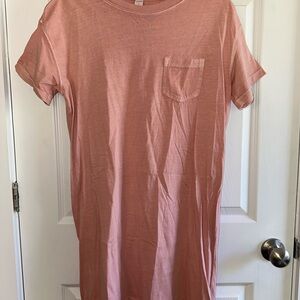Pink Short Sleeve T-Shirt Dress